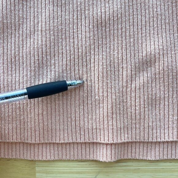 Vintage Worthington Cotton Blend Ribbed Square Neck Pink Top - Picture 3 of 3